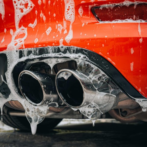 Car receiving a premium hand wash